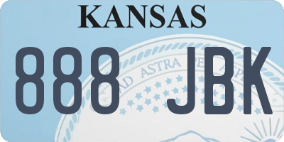 KS license plate 888JBK