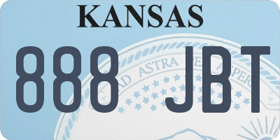 KS license plate 888JBT
