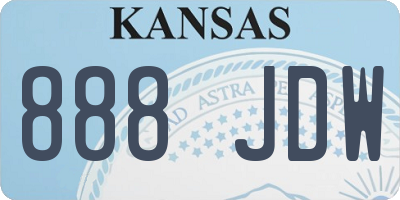 KS license plate 888JDW