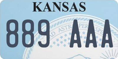 KS license plate 889AAA