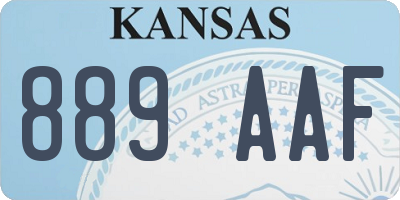 KS license plate 889AAF