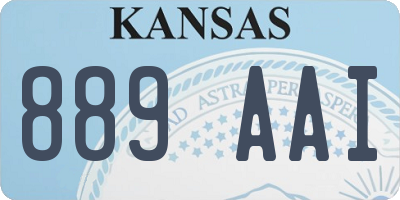 KS license plate 889AAI