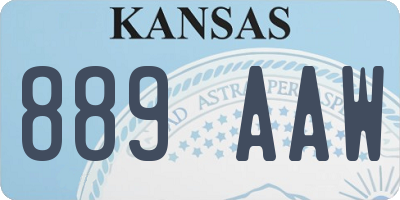 KS license plate 889AAW