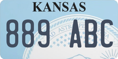 KS license plate 889ABC