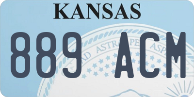 KS license plate 889ACM