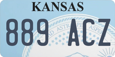 KS license plate 889ACZ