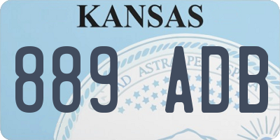 KS license plate 889ADB