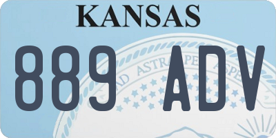 KS license plate 889ADV