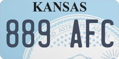 KS license plate 889AFC