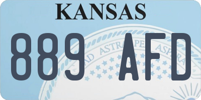 KS license plate 889AFD