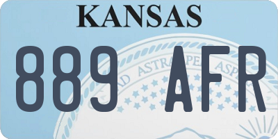 KS license plate 889AFR