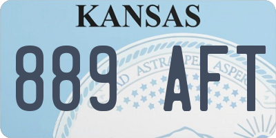 KS license plate 889AFT