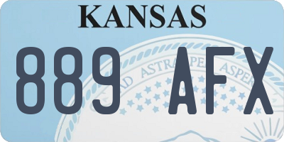 KS license plate 889AFX