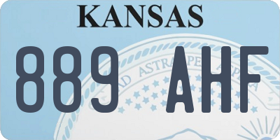 KS license plate 889AHF