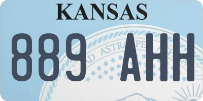 KS license plate 889AHH
