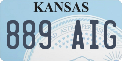 KS license plate 889AIG
