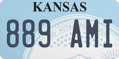 KS license plate 889AMI
