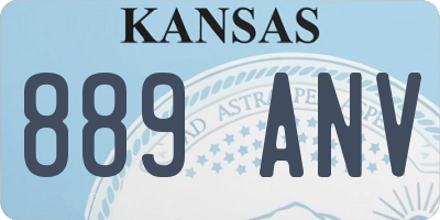 KS license plate 889ANV