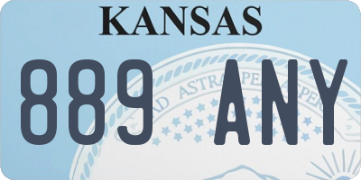 KS license plate 889ANY