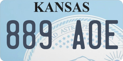 KS license plate 889AOE