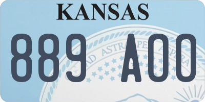 KS license plate 889AOO