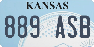 KS license plate 889ASB
