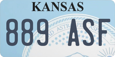 KS license plate 889ASF