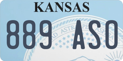 KS license plate 889ASO