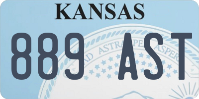 KS license plate 889AST