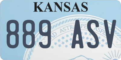 KS license plate 889ASV