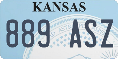 KS license plate 889ASZ