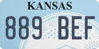 KS license plate 889BEF