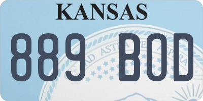 KS license plate 889BOD