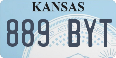 KS license plate 889BYT