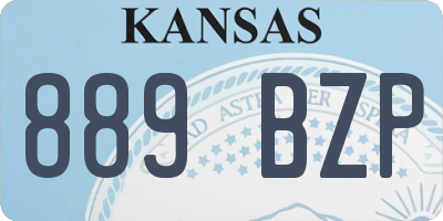 KS license plate 889BZP
