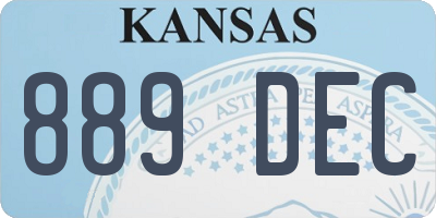 KS license plate 889DEC