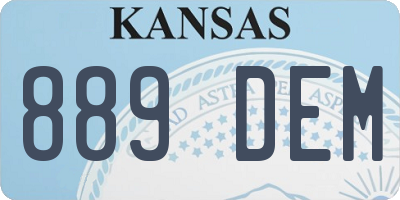 KS license plate 889DEM