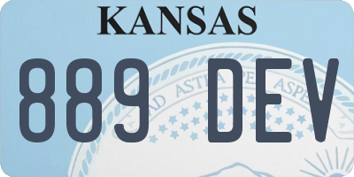 KS license plate 889DEV
