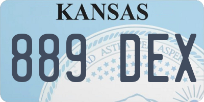 KS license plate 889DEX