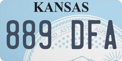KS license plate 889DFA