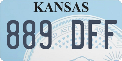 KS license plate 889DFF