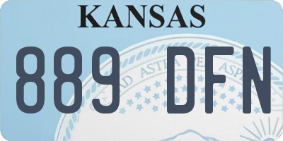 KS license plate 889DFN