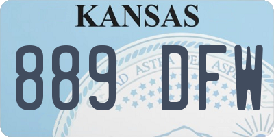 KS license plate 889DFW