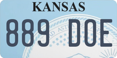 KS license plate 889DOE