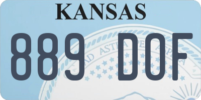 KS license plate 889DOF