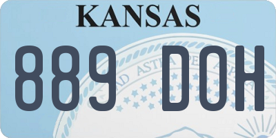 KS license plate 889DOH