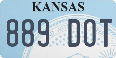 KS license plate 889DOT