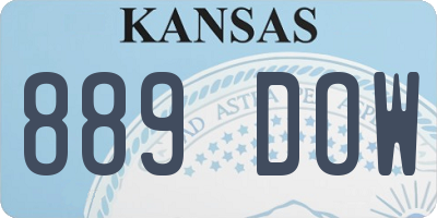 KS license plate 889DOW