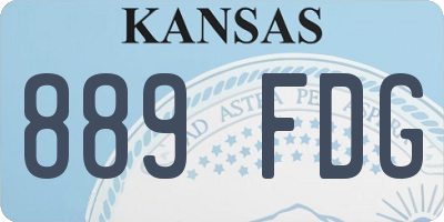 KS license plate 889FDG