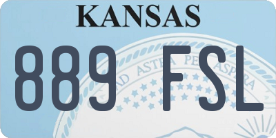 KS license plate 889FSL